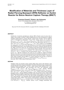 (RPB) Reflector on Kartini Reactor for Boron Neutron C