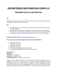 DEPARTEMEN MATEMATIKA FMIPA UI