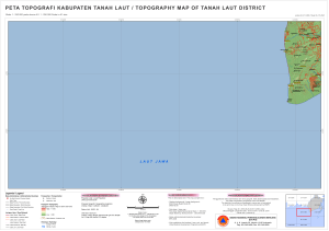 peta topografi kabupaten tanah laut / topography map of tanah laut