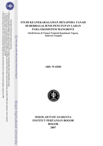 Studi Keanekaragaman Hexapoda Tanah Di