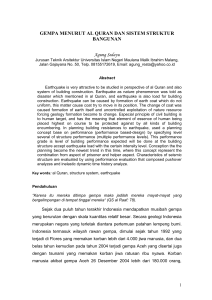 gempa bumi menurut al-quran dan sistem pembebanan konstruksi