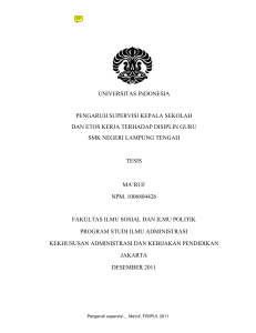 universitas indonesia pengaruh supervisi kepala sekolah dan etos