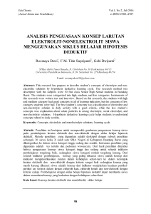 analisis penguasaan konsep larutan elektrolit