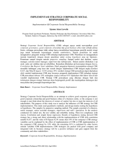 implementasi strategi corporate social responsibility