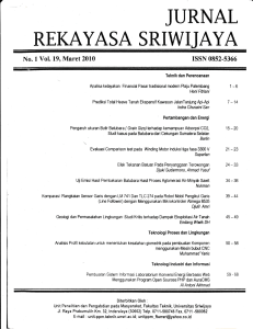 jurnal rekayasa sriwijaya - ePrints Sriwijaya University