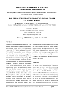perspektif mahkamah konstitusi tentang hak asasi