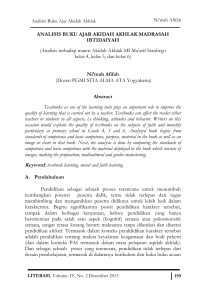 analisis buku ajar akidah akhlak madrasah ibtidaiyah