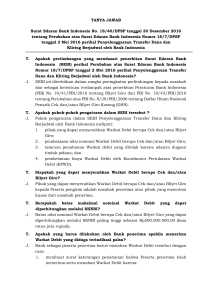 Tanya Jawab Surat Edaran Bank Indonesia No. 18/40/DPSP