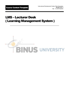 Professional Report - binus content management system