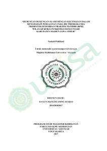 “HUBUNGAN DUKUNGAN S MENGHADAPI PERSA TRIMESTER III