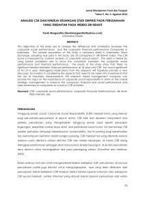 analisis csr dan kinerja keuangan studi empiris pada perusahaan