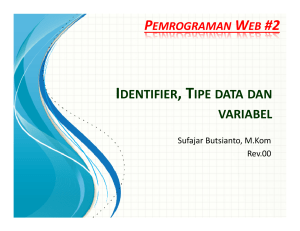 identifier, tipe data dan variabel
