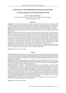 faktor-faktor yang berhubungan dengan kejadian bblr factors