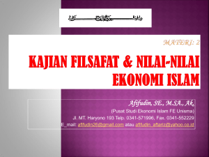 Materi: 2 Kajian Filsafat dan Nilai-nilai Ekonomi Islam