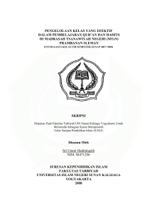 PENGELOLAAN KELAS YANG EFEKTIF DALAM PEMBELAJARAN