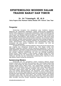 epistemologi modern dalam tradisi barat dan timur