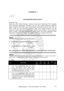 LAMPIRAN 1 KUESIONER PENELITIAN