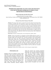 penerapan metode vector auto regression dalam interaksi kebijakan