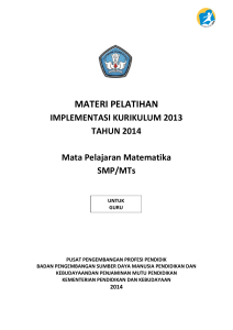 Materi Pelatihan Implementasi Kurikulum 2013