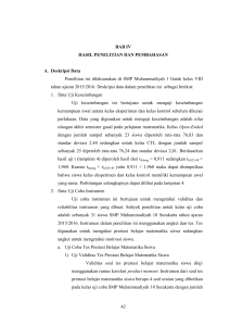 42 BAB IV HASIL PENELITIAN DAN PEMBAHASAN A. Deskripsi