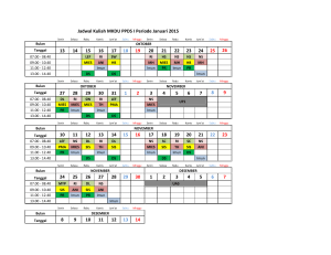 Jadwal Kuliah MKDU PPDS I Periode Januari 2015