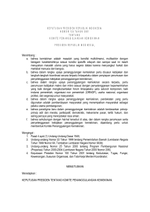 keputusan presiden republik indonesia nomor 124 tahun 2001