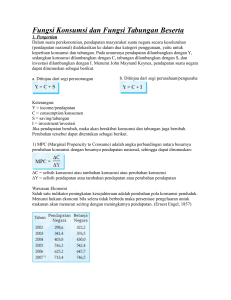 Fungsi Konsumsi dan Fungsi Tabungan Beserta