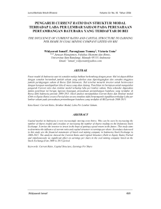 pengaruh current ratio dan struktur modal - E