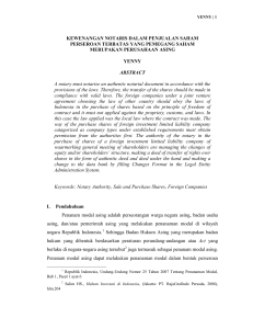 KEWENANGAN NOTARIS DALAM PENJUALAN SAHAM