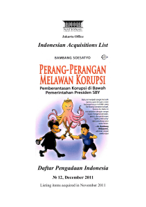 Indonesian Acquisitions List Daftar Pengadaan Indonesia