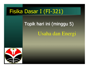 Usaha dan Energi Fisika Dasar I (FI-321)