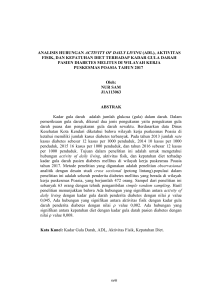 analisis hubungan activity of daily living (adl), aktivitas fisik, dan