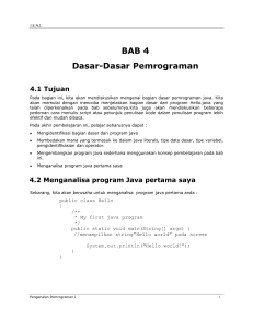 BAB 4 Dasar-Dasar Pemrograman