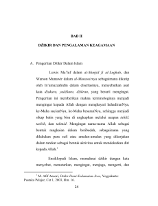 24 BAB II DŻIKIR DAN PENGALAMAN KEAGAMAAN A. Pengertian