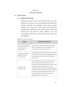 II-1 B A B    II TINJAUAN PUSTAKA 2.1 Wilayah Pesisir 2.1.1 Definisi