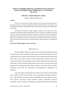 PERANAN SEKRETARIS DALAM MENYELENGGARAKAN RAPAT