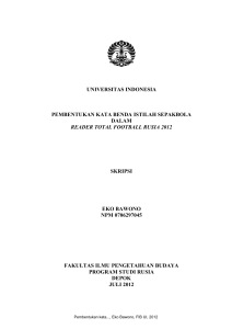 universitas indonesia pembentukan kata benda istilah sepakbola