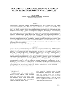 implementasi kompetensi sosial guru pendidikan agama islam pada