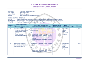 SATUAN ACARA PERKULIAHAN UNIVERSITAS GUNADARMA