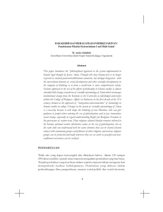 This paper introduces the “philosophical approach