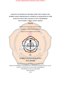 efektivitas penerapan metode guide note taking