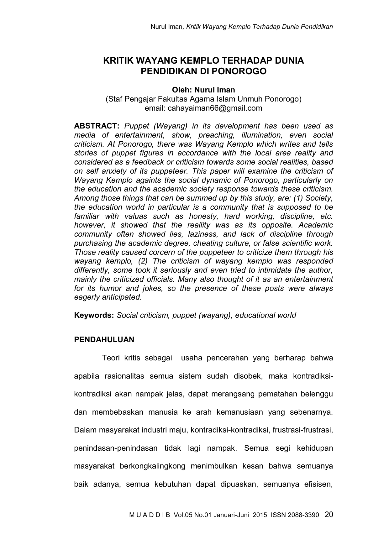 Contoh Teks Laporan Hasil Observasi Wayang Terbaru