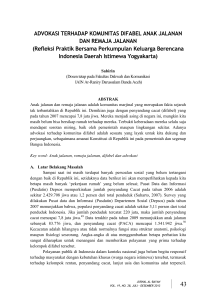 ADVOKASI TERHADAP KOMUNITAS DIFABEL ANAK JALANAN