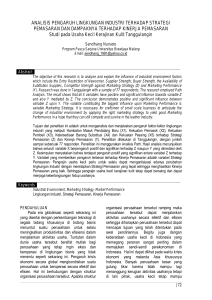 ANALISIS PENGARUH LINGKUNGAN INDUSTRI TERHADAP