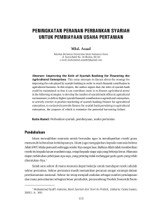 peningkatan peranan perbankan syariah untuk pembiayaan usaha