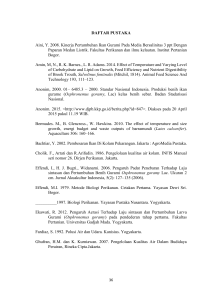 DAFTAR PUSTAKA Aini, Y. 2008. Kinerja Pertumbuhan Ikan Gurami