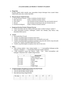 ANALISIS KORELASI PRODUCT MOMENT PEARSON a