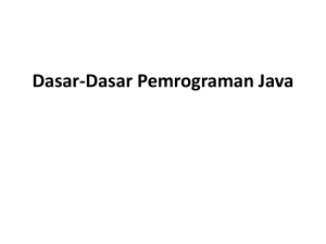 Dasar-Dasar Pemrograman Java