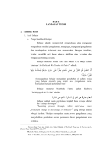 BAB II LANDASAN TEORI A. Deskripsi Teori 1. Hasil Belajar a