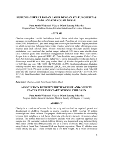 hubungan berat badan lahir dengan status obesitas pada anak